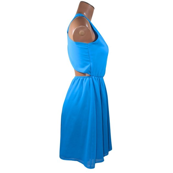 Nordstrom Dee Elle XS Aqua Blue Backless Sleeveless V-Neck Lined Dress - Picture 8 of 11